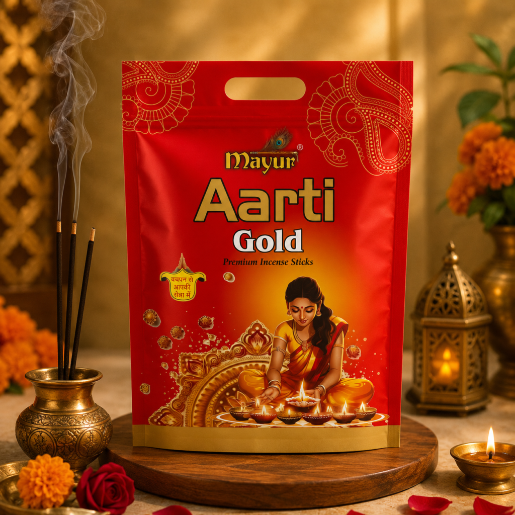 Aarti Gold Premium Incense Sticks Handle Family Bag