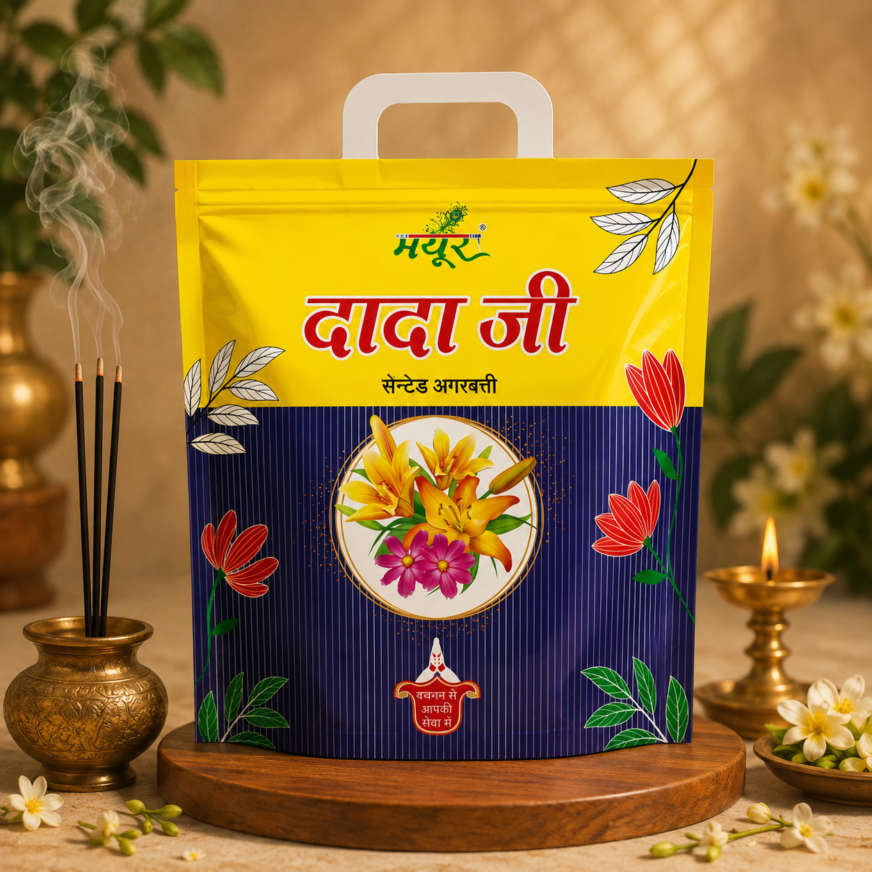 Dada Ji Scented Agarbatti Handle Bag - Image 1